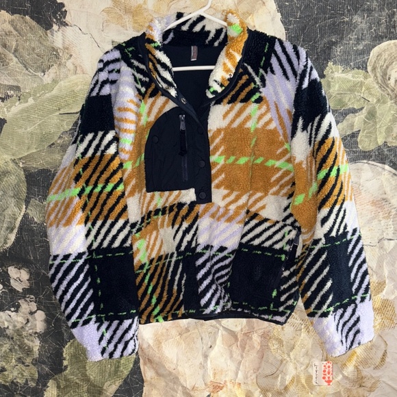 Free People Rocky Ridge Plaid Fleece Pullover - Picture 1 of 3